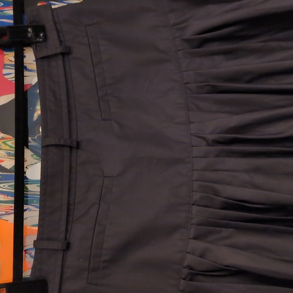 CHRISTIAN DIOR Black Flirty Drop Waist Cotton Mini Skirt w/ Pleats&belt Size 6 - Picture 9 of 14